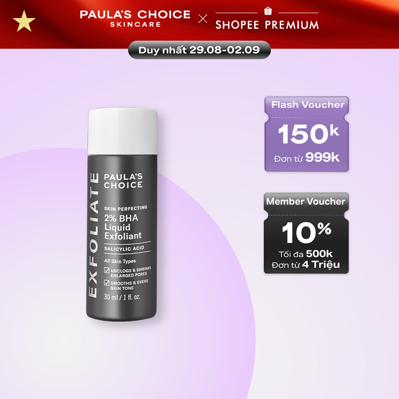 Dung dịch loại bỏ tế bào chết giảm mụn Paula's Choice Skin Perfecting 2% BHA Liquid Exfoliant 30ml 2016