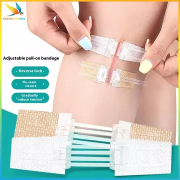Colourswallowfree Dây Kéo Dây Buộc Vết Thương Miếng Dán Tĩnh Điện Miếng Dán Vết Thương Nhanh Không Cần Khâu Dây Kéo Ngoài Trời Ban Nhạc-Aid Di Động Qui Chép Vết Thương ABC