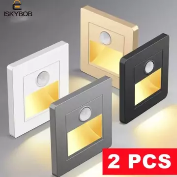 FUJIOU 2 Chiếc Đèn Led Âm Trần, Đèn Bước Chiếu Sáng Hành Lang Cảm Biến Chuyển Động PIR, Đèn LED Bước Đèn Ngủ Chiếu Sáng Tường Cầu Thang Đèn Tường Đèn Cầu Thang Bước Đèn Tường Trong Nhà