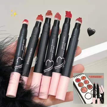 Son Đỏ Trắng Miệng Bầu Không Khí Đệm Nhung Bùn herorange Bán Thu Đông Matte Lip Glossy Matte Cream Lip Glaze Plain day Face
