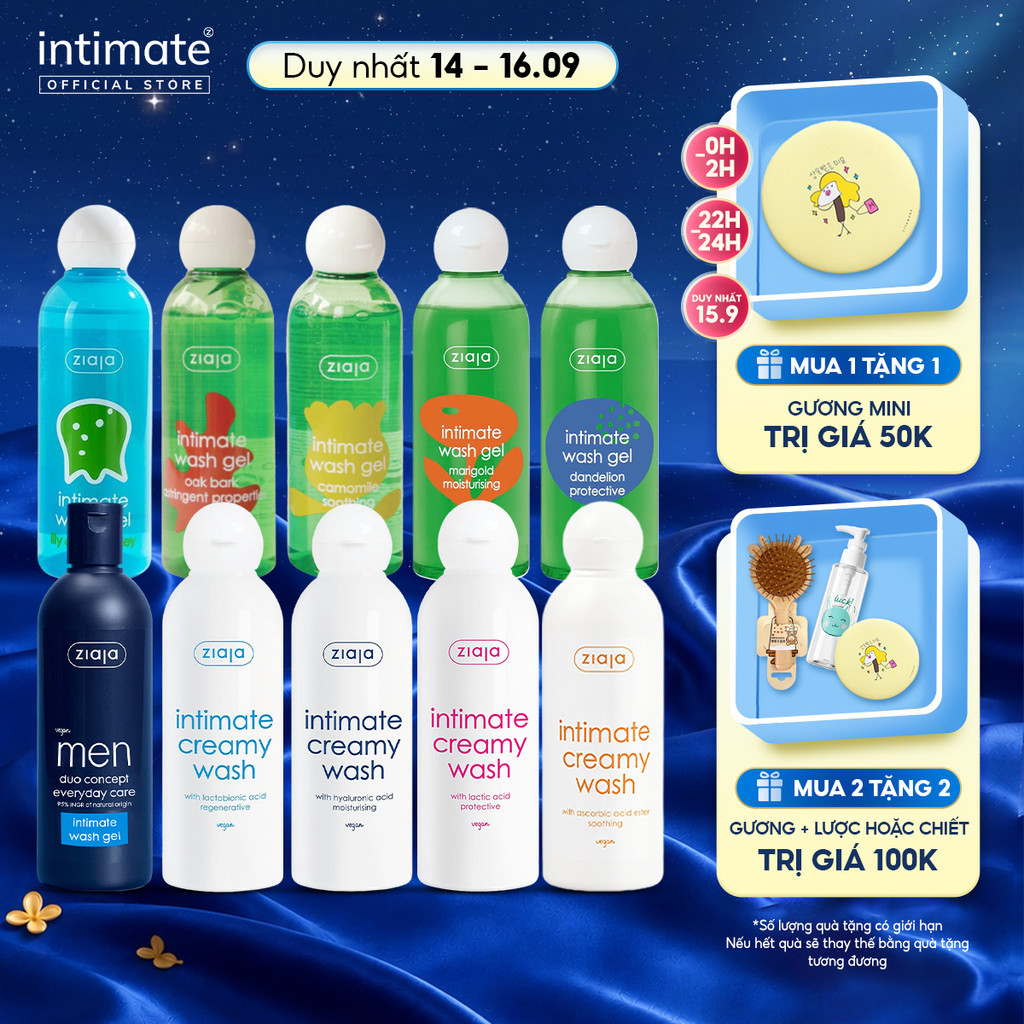 Dung Dịch Vệ Sinh Phụ Nữ Intimate ZIAJA Xuất Xứ Ba Lan Giúp Dưỡng Ẩm, Khử Mùi, Se Khít Dung Tích 200ml
