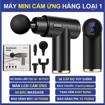 🌴 ✔️ Máy massage cầm tay mini - Súng massage đấm lưng mát xa trị liệu cổ vai gáy 4 đầu 6 chế độ, Máy massage cầm tay