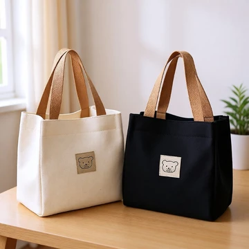 Làm Việc Hộp Cơm Trưa Túi Tote 2024 Phong Cách Mới Túi Nữ Tote Túi Ăn Trưa Túi Vải Túi Tote Túi Dung Tích Lớn