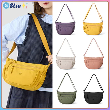 Túi đeo vai nữ GStar Túi Nylon chống thấm nước Túi đeo chéo giải trí Túi đeo chéo thời trang Túi du lịch dung tích lớn Túi đeo chéo dây kéo nhiều lớp