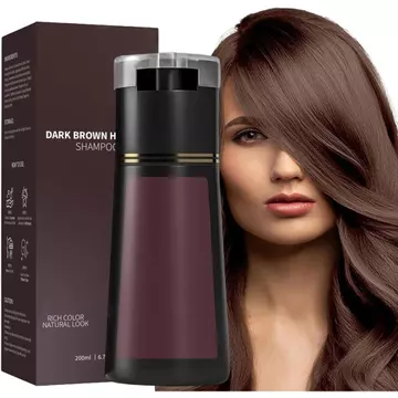 Dầu gội chăm sóc tóc nhuộm tóc màu nâu sẫm, Dầu gội nhuộm nhanh, Dầu gội nhuộm nhanh ba trong một, Dầu gội nhuộm tóc vĩnh viễn, Unisex, Dầu gội chăm sóc tóc nhuộm tóc, Che tóc trắng.