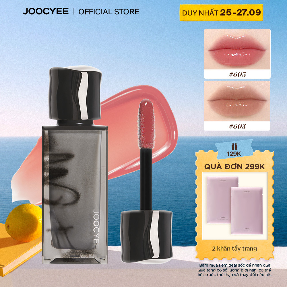 Son bóng JOOCYEE Smoky Glazed Gloss dưỡng ẩm căng bóng mượt môi trong suốt lâu trôi 4g