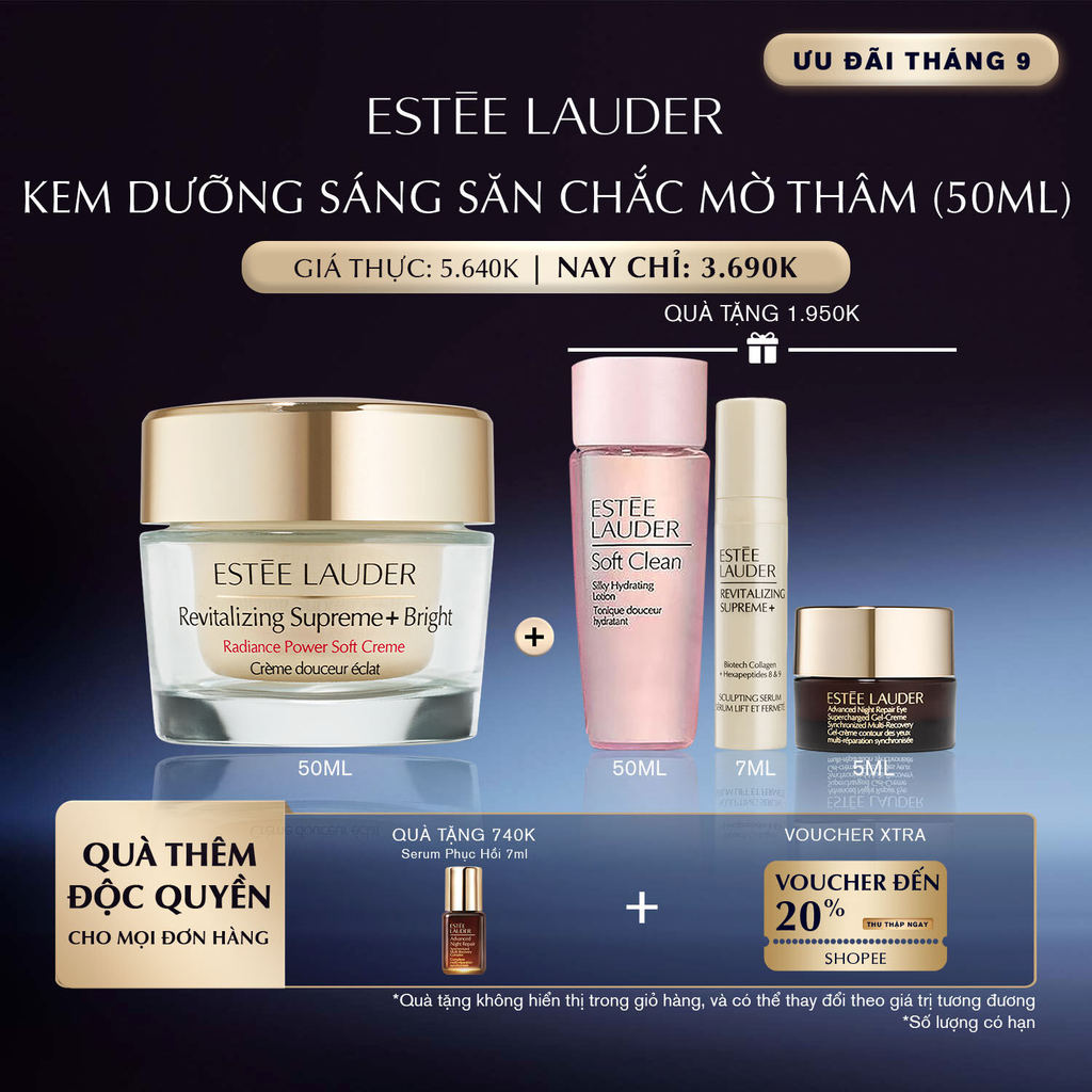 [DUY NHẤT 25.9] Kem dưỡng sáng săn chắc mờ thâm Revitalizing Supreme+ Bright Radiance Power Soft Crème 50ml