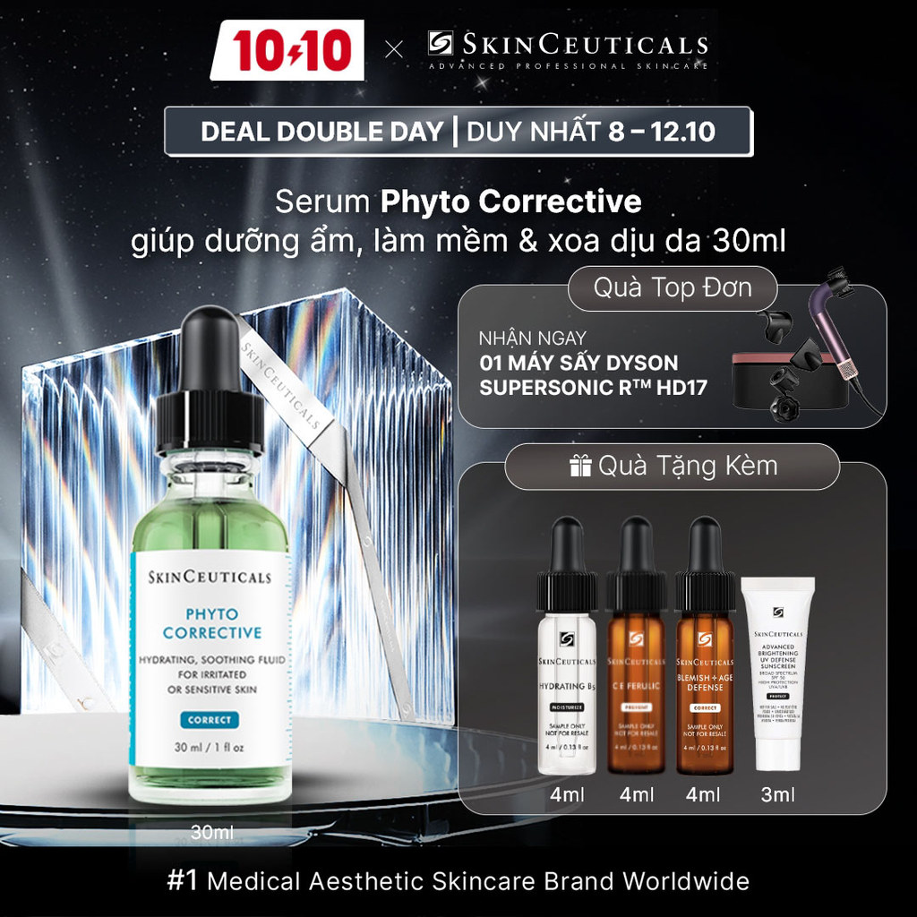 Dưỡng chất Skin Ceuticals Phyto Corrective 30ml làm dịu da, giảm đỏ, cấp nước, phục hồi da yếu,da mụn, da nhạy cảm