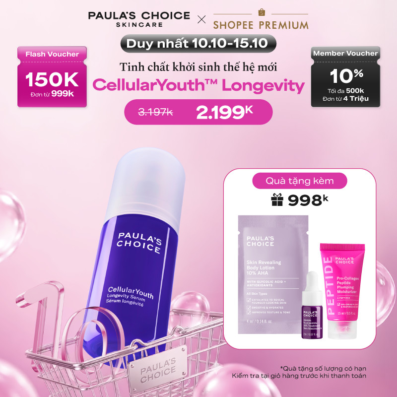 Tinh chất khởi sinh thế hệ mới CellularYouth™ Longevity Serum Paula's Choice 30ml 2250
