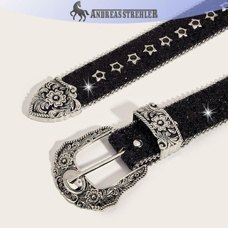 Thắt lưng kim cương giả Gothic dành cho nữ - Dây thắt lưng bằng da PU phong cách phương Tây & Y2K