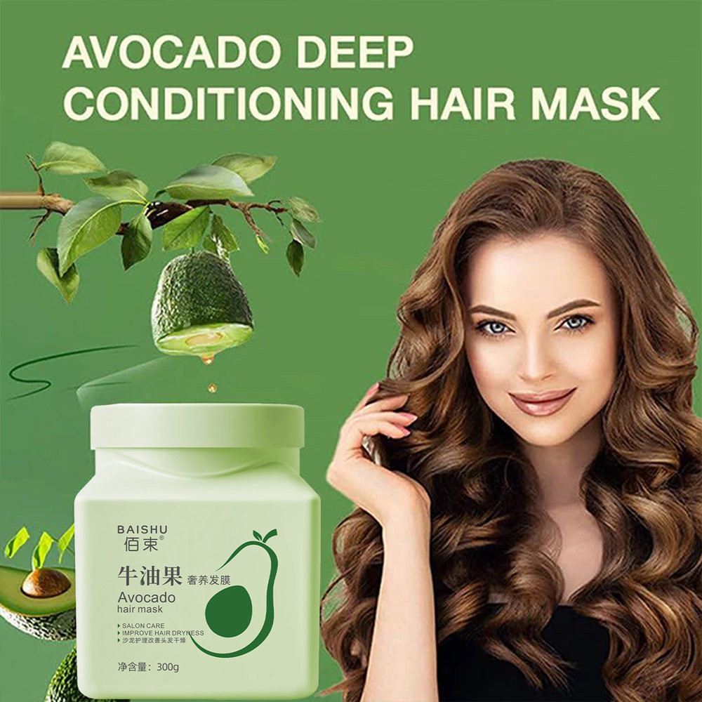 Luxury Avocado Dried Hair Mask Moisturizes, Softens, Forks Damaged, Improves frizz Avocado Hair Growth Protein Controls Oil
