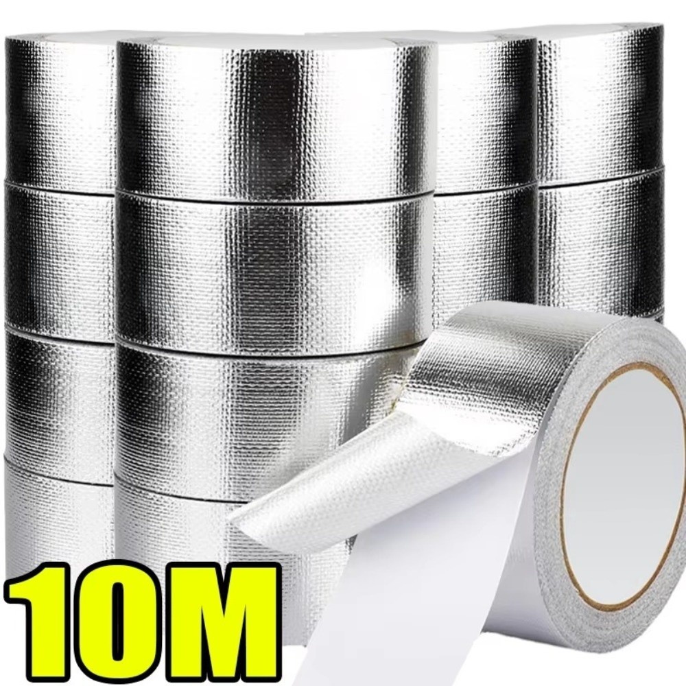 Băng keo nhôm sợi thủy tinh YUUKII, Băng gói ống điều hòa chống nắng 5 / 10 mét, Dụng cụ sửa chữa đường ống chống nước cách nhiệt cho ống điều hòa không khí