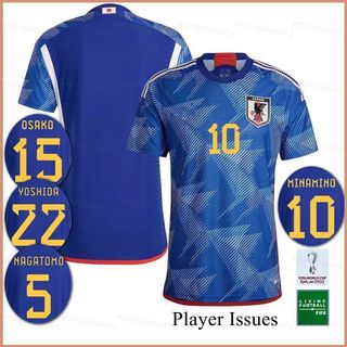 Jersey Bóng Đá FIFA World Cup 22-23 Nhật Bản, In Hình Cầu Thủ Yoshida, Nagatomo, Osako, Minamino - Phiên Bản Chính Hãng