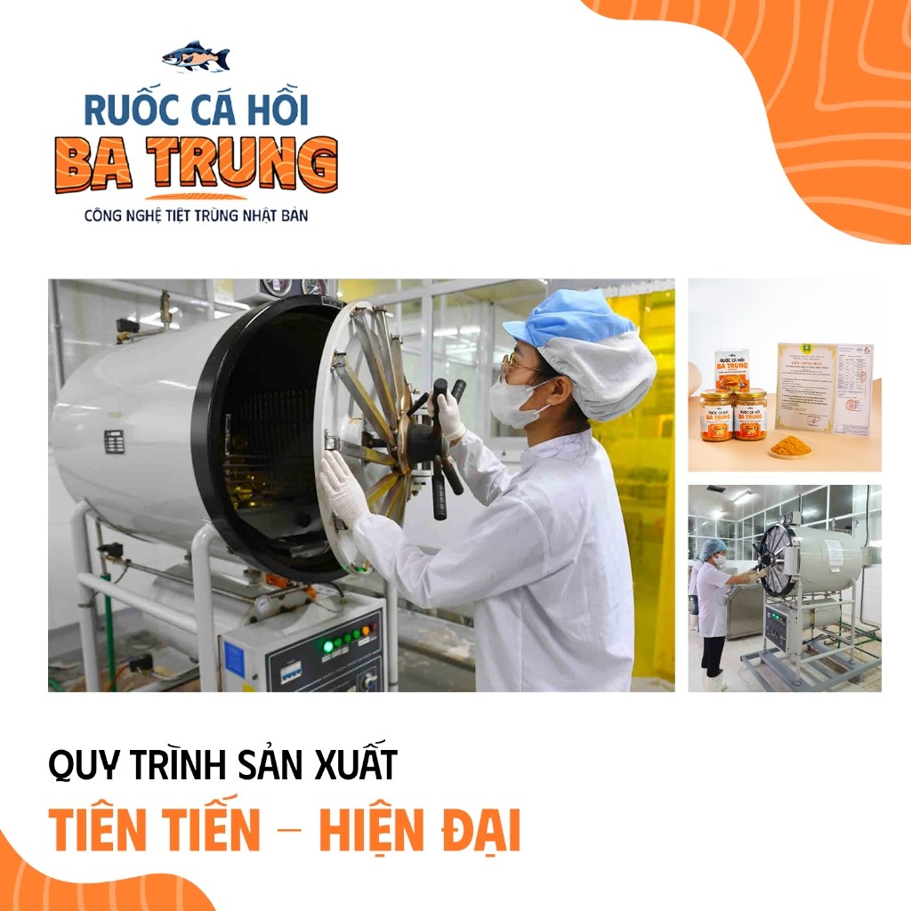 Ruốc cá hồi tiệt trùng Ba Trung thơm ngon bổ dưỡng cho bé Hũ 125g không gia vị không chất bảo quản