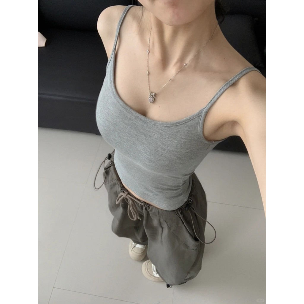 [Tặng Cột Tóc] Áo Hai Dây Nữ Basic Ôm Body Chiết Eo Mềm Mỏng Mát Nhiều Màu Co Giãn 4 Chiều_A571