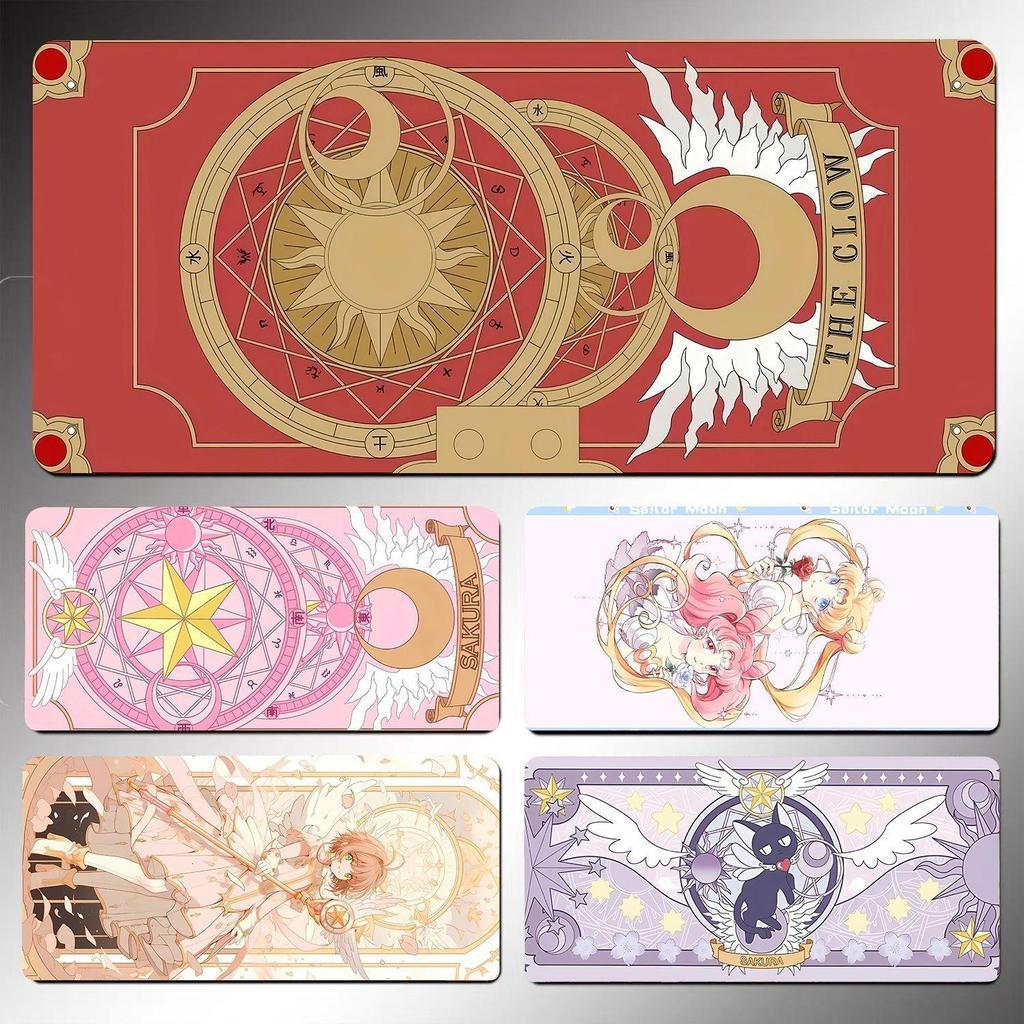 Miếng lót chuột hình tròn ma thuật Anime - Thảm trải bàn chơi game phong cách Mahou Shoujo, dày 3mm & chống trượt