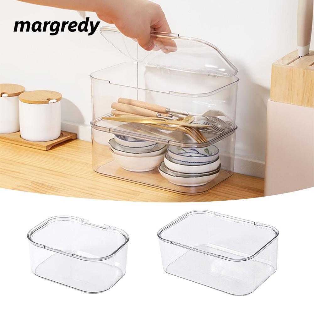 Hộp lưu trữ mỹ phẩm MARGREDY, Hộp lưu trữ máy tính để bàn trong suốt chống nước, có nắp Hộp lưu trữ tài liệu sách chống bụi dung tích lớn