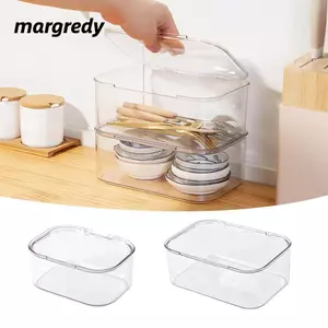 Hộp lưu trữ mỹ phẩm MARGREDY, Hộp lưu trữ máy tính để bàn trong suốt chống nước, có nắp Hộp lưu trữ tài liệu sách chống bụi dung tích lớn