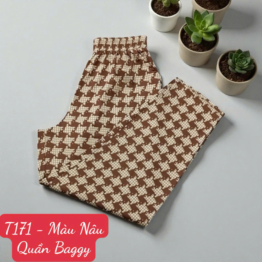 T171 Quần Baggy - Vải Lụa Mango - Dài quần 92cm - Ống 16cm