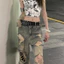 Thắt lưng punk y2k vintage với dây chắp vá pu studded, phù hợp với quần jeans, style bọ cạp màu nâu
