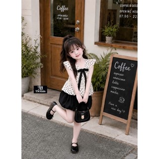 10-27kg Set áo nơ đen mix chân váy bí TM