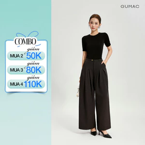 Quần Công Sở GUMAC Form Suông Rộng Túi Xéo Tiện Lợi Phong Cách Thanh Lịch QG04072