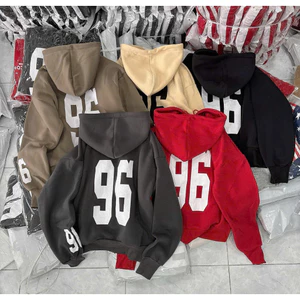 Áo Khoác Nỉ Hoodie Form Rộng Khóa Kéo In Số 96 Unisex Phong Cách Streetwear Dày Dặn HIYU 66 STORE
