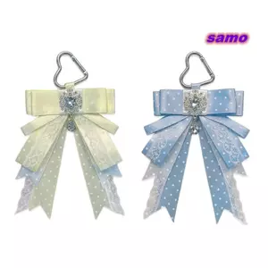 Mặt dây chuyền SAMO Itabag, Thiết kế pha lê Móc khóa trang trí Itabag thủ công, Thiết kế nơ cao cấp Ruy băng hai lớp Kawaii Anime Ngoại vi Chụp ảnh