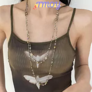 TMOY Bohemian Đính Hạt Áo Len Dài Nelace Thời Trang Nữ Staable Dài Nelace TMOY