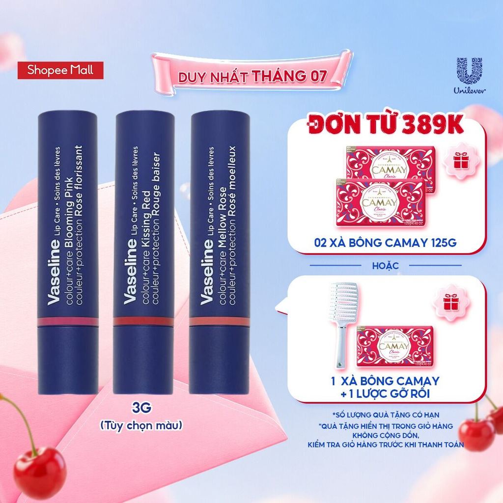 Son dưỡng môi Vaseline Colour+Care 3g (Tùy chọn màu)