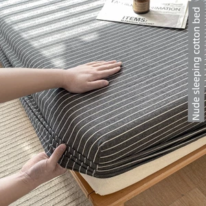 Vỏ trải giường bằng vải cotton nguyên chất Vỏ bọc giường nệm Vỏ bảo vệ dày Vỏ bọc giường Vỏ bọc chống bụi Vỏ bọc ga trải giường Bộ ba mảnh phong cách cotton nguyên chất
