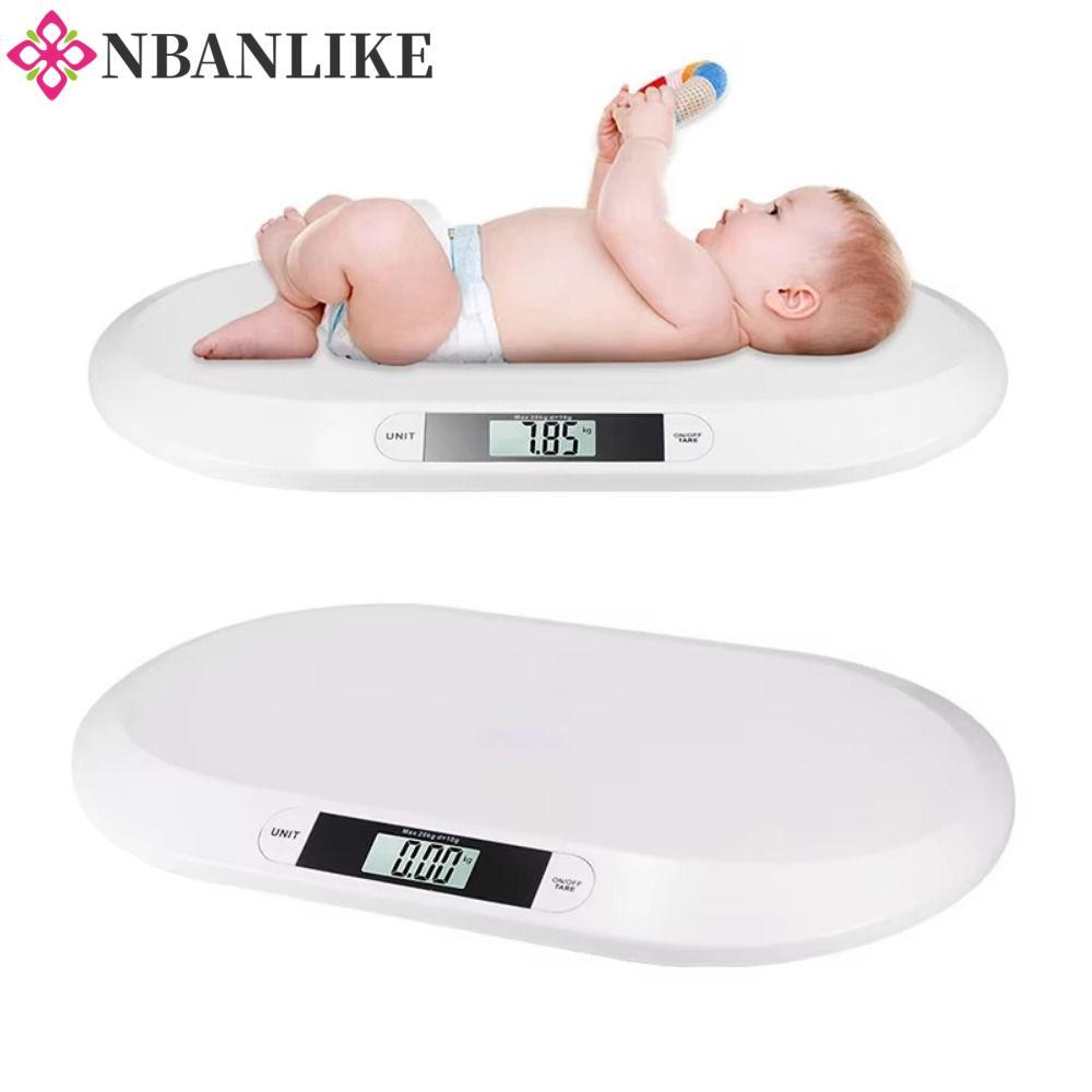 Cân trẻ em NBANLIKE, Cân điện tử sáng tạo màn hình LCD, Khay nhựa đa chức năng 20kg Cân trọng lượng kỹ thuật số Sơ sinh