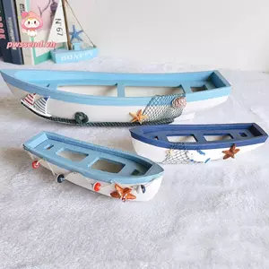 Đồ trang trí thuyền buồm PWSEND, Mô phỏng phong cách Địa Trung Hải Đồ trang trí thuyền bằng gỗ, Phong cách biển sang trọng Mô hình thủ công Tượng tàu Trang trí nhà cửa