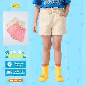 Quần short bé gái thất nơ YODY mềm mại co giãn an toàn cho da bé GKCS25S001