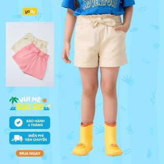 Quần short bé gái thất nơ YODY mềm mại co giãn an toàn cho da bé GKCS25S001