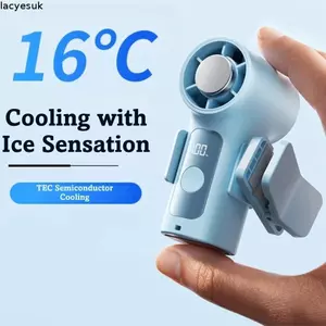 Quạt cầm tay làm lạnh LACYESUK, pin bền, vận hành êm, công nghệ làm lạnh đá, sạc USB, làm mát nhanh, tiện mang đi ngoài trời