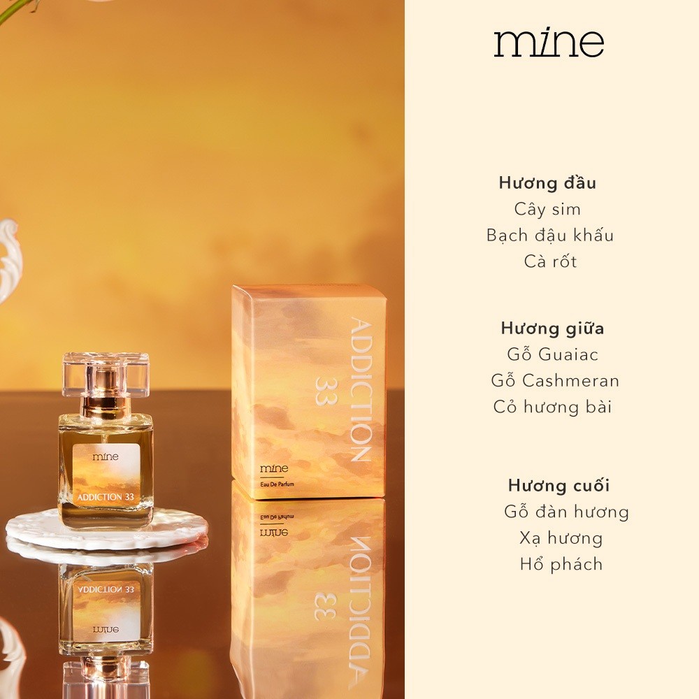 [TẶNG MẶT NẠ Ủ TÓC 490k] Nước Hoa Mine Addiction 33 Hương Gỗ Trầm Ấm Và Hỗ Trợ Lưu Hương Đến 8 Tiếng 30ml