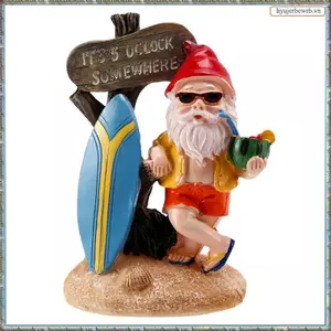 Nhựa Ngộ nghĩnh Gnome Tượng Nhỏ Với Ván Lướt Sóng Biển Chào Mừng Đó Là 5 O 'Clock Nơi Đâu Đó Tượng Để Trang Trí Sân Vườn Nhà