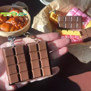 1 Túi Mặt Dây Chuyền Điện Thoại Hiện Đại Mới Đơn Giản Mô Phỏng Thực Phẩm Dễ Thương Móc Khóa Sô Cô La Trang Trí Quà Tặng Kinh Doanh Móc Khóa [MỚI]