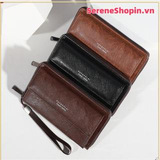 Túi ly hợp SERENE, Ví dài có dây kéo hai lớp, Túi điện thoại PU nhiều thẻ dung lượng lớn thời trang dành cho sinh viên