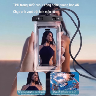 Túi chống nước IPX8 có túi khí, cảm ứng nhạy, chụp ảnh dưới nước, dây đeo tháo rời, dùng cho điện thoại dưới 7 inch