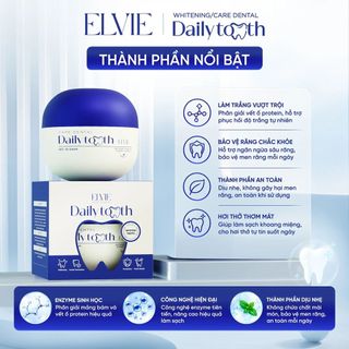 [COMBO 3 HỘP] Tinh Chất Hỗ Trợ Trắng Răng Daily Tooth Elvie (45g) - Hỗ trợ khử vàng làm trắng răng an toàn