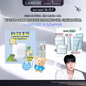 LANEIGE x GGAMJA Kem Dưỡng Ẩm Dạng Gel Cho Da Dầu Laneige Water Bank Blue HA Gel Cream 50ml set