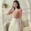 Áo thun tăm cổ V cúc gỗ ôm body A1135 KYMIE