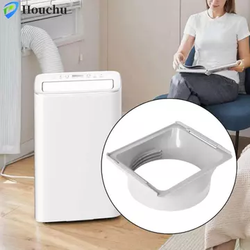 Houchu Đầu nối ống điều hòa HOUCHU, Giao diện ống xả có thể điều chỉnh, Khớp nối bền Chất liệu ABS chất lượng cao Giao diện vuông sang tròn Bộ chuyển đổi điều hòa di động