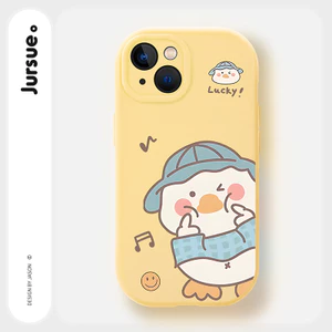 JURSUE Ốp lưng dễ thương đẹp hoạt hình độc lạ ngầu ngộ nghĩnh nữ chống sốc chống bẩn mềm cho iPhone 17 Air 16 15 14 13 12 11 PRO MAX SE 2020 X XR XS ip 8 7 Plus kute MZ5070639