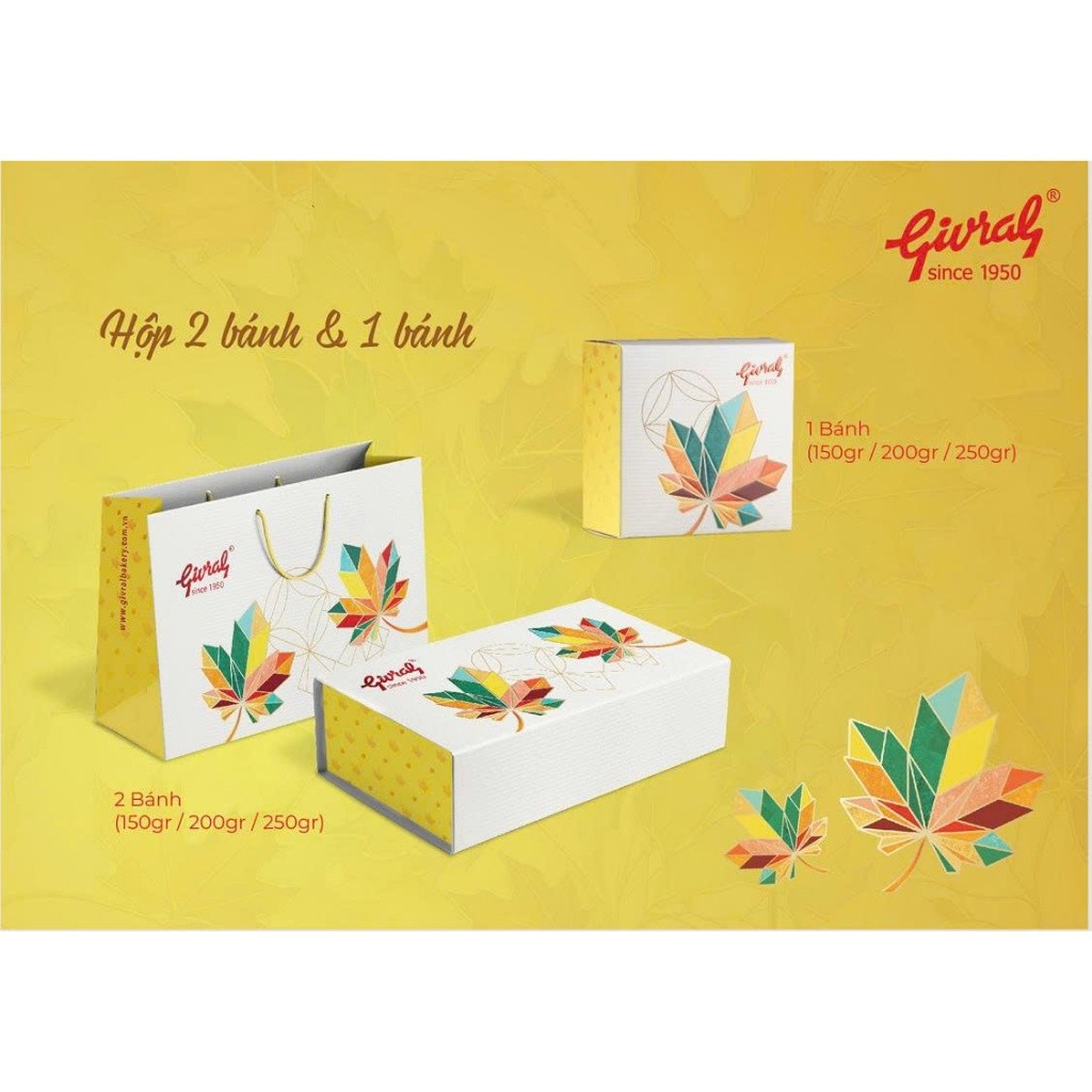 GIVRAL - Bánh Trung Thu Givral Hạnh Phúc 6 – Hộp 2 Bánh 200gr (2B-30B)