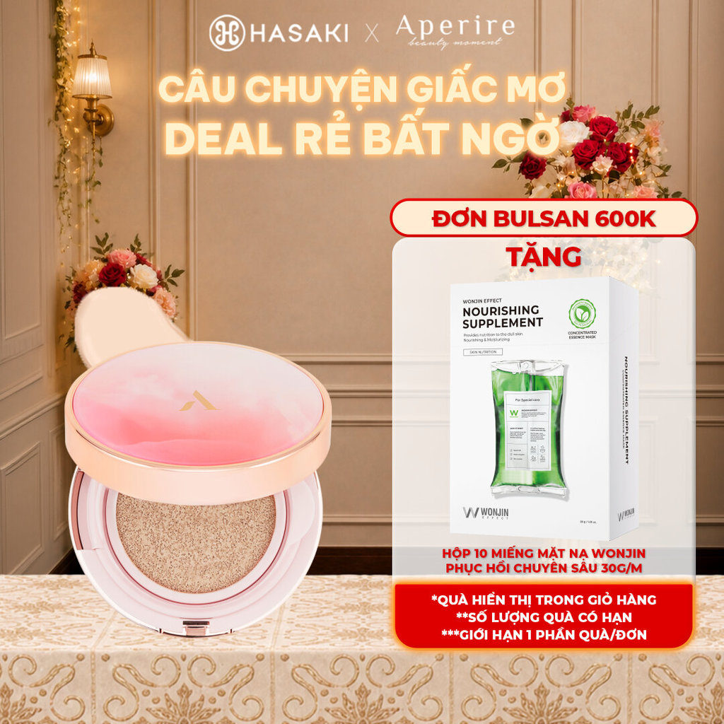 Cushion Chống Nắng Che Phủ Hoàn Hảo Aperire Day Dream Cover Cushion SPF50+/PA++++ (13g)