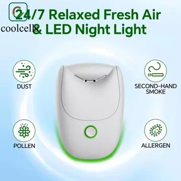 Máy lọc không khí Ion âm COOLCELLS, Máy lọc không khí cắm di động điều chỉnh hai tốc độ, Chăm sóc không khí trong nhà Phích cắm thông minh của Mỹ Máy lọc không khí nhỏ gọn bằng điện Sử dụng trong gia 
