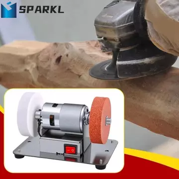 Máy mài băng ghế Mini SPARKL, Máy mài điện tiết kiệm không gian có thể điều chỉnh tốc độ, Máy mài nhỏ Đế chắc chắn Máy mài bánh xe kép di động Máy mài kim loại